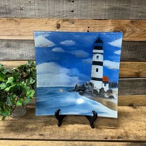 Large Nautical Lighthouse Curved Glass Plate
